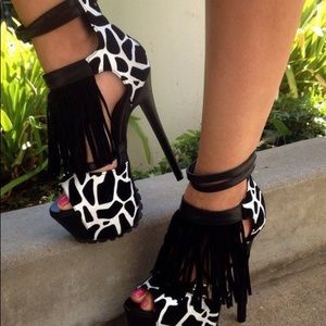 Shoe Republic LA fringe heels. NEW in box!